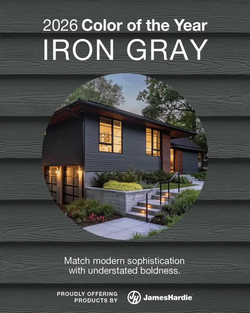 James Hardie 2026 Color Of The Year Iron-Gray | Valentine Roofing